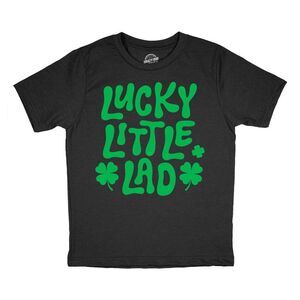 Youth Funny T Shirts Lucky Little Lad Sarcastic St Patricks Day Tee For Kids